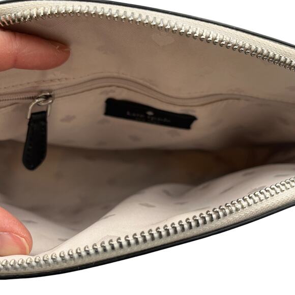 Kate Spade Payton Dome Saffiano Leather Crossbody Bag Gray White - Picture 7 of 8